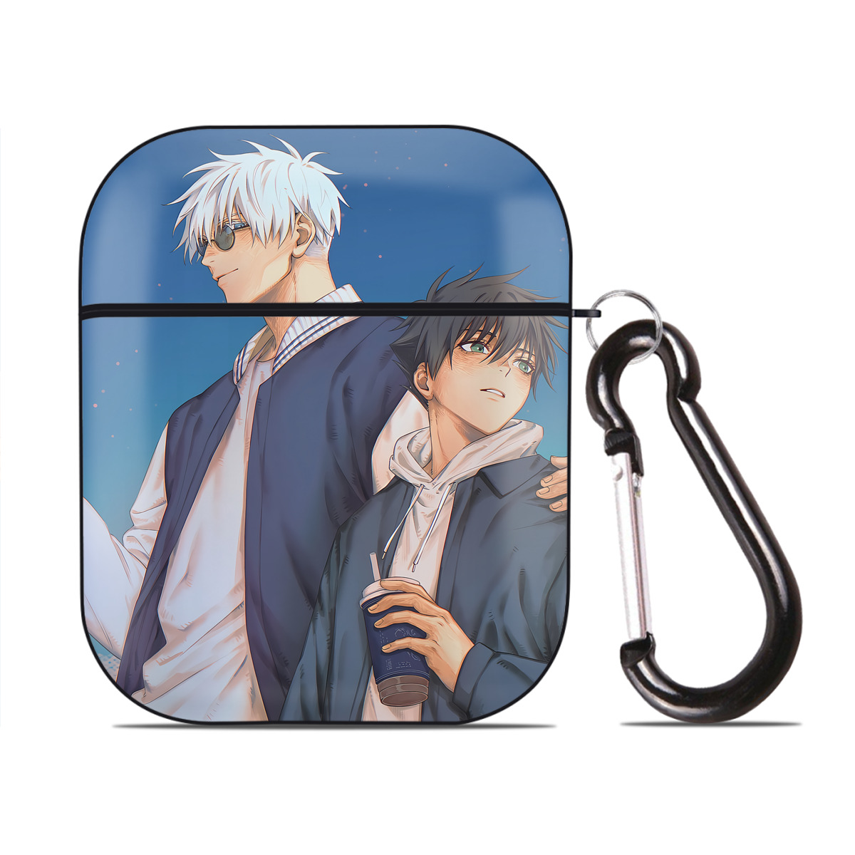 （画像用） 呪術廻戦 Jujutsu Kaisen AirPods 第2世代保護ケース ハードシェル ブラック 耐衝撃・防指紋・カラビナ付き