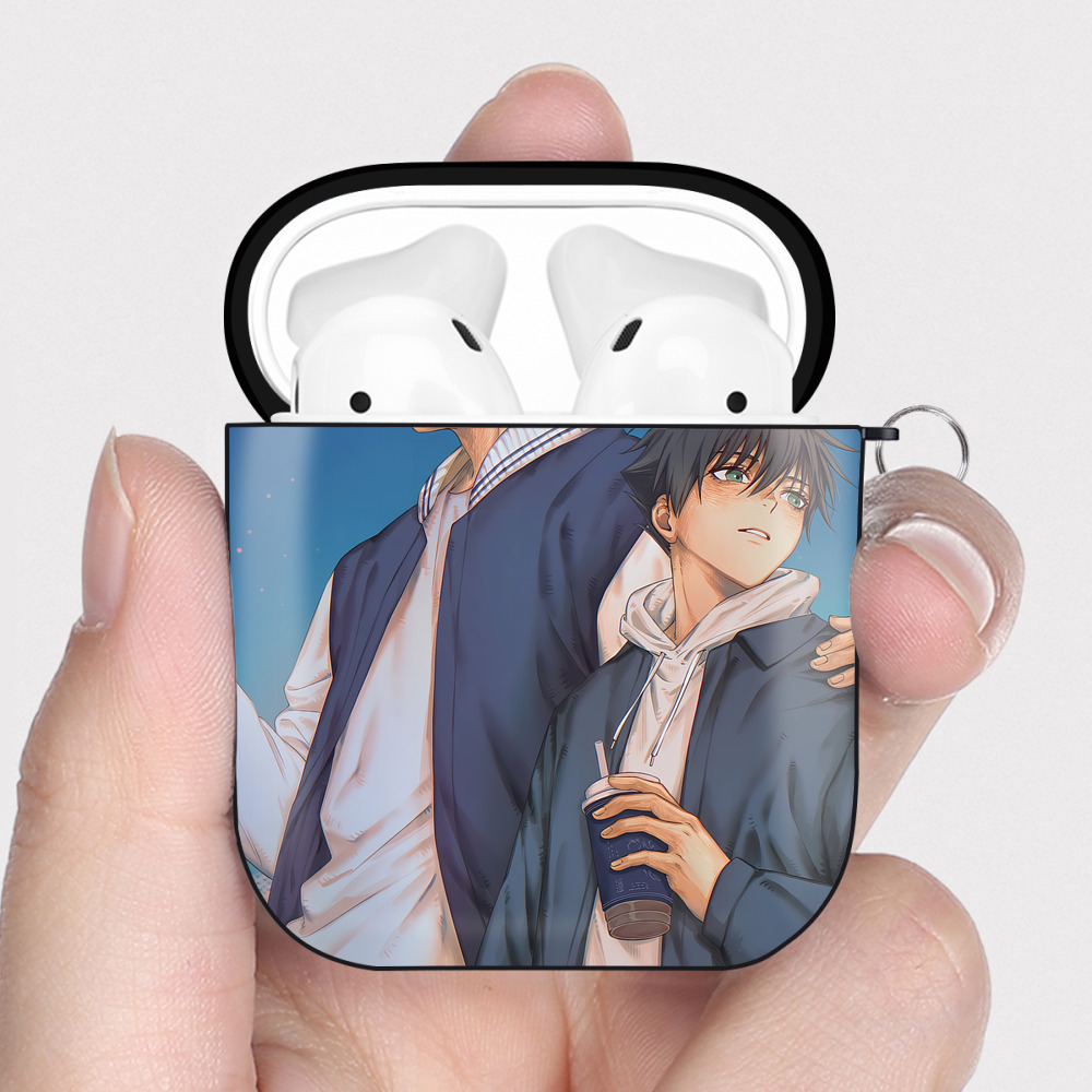 （画像用） 呪術廻戦 Jujutsu Kaisen AirPods 第2世代保護ケース ハードシェル ブラック 耐衝撃・防指紋・カラビナ付き
