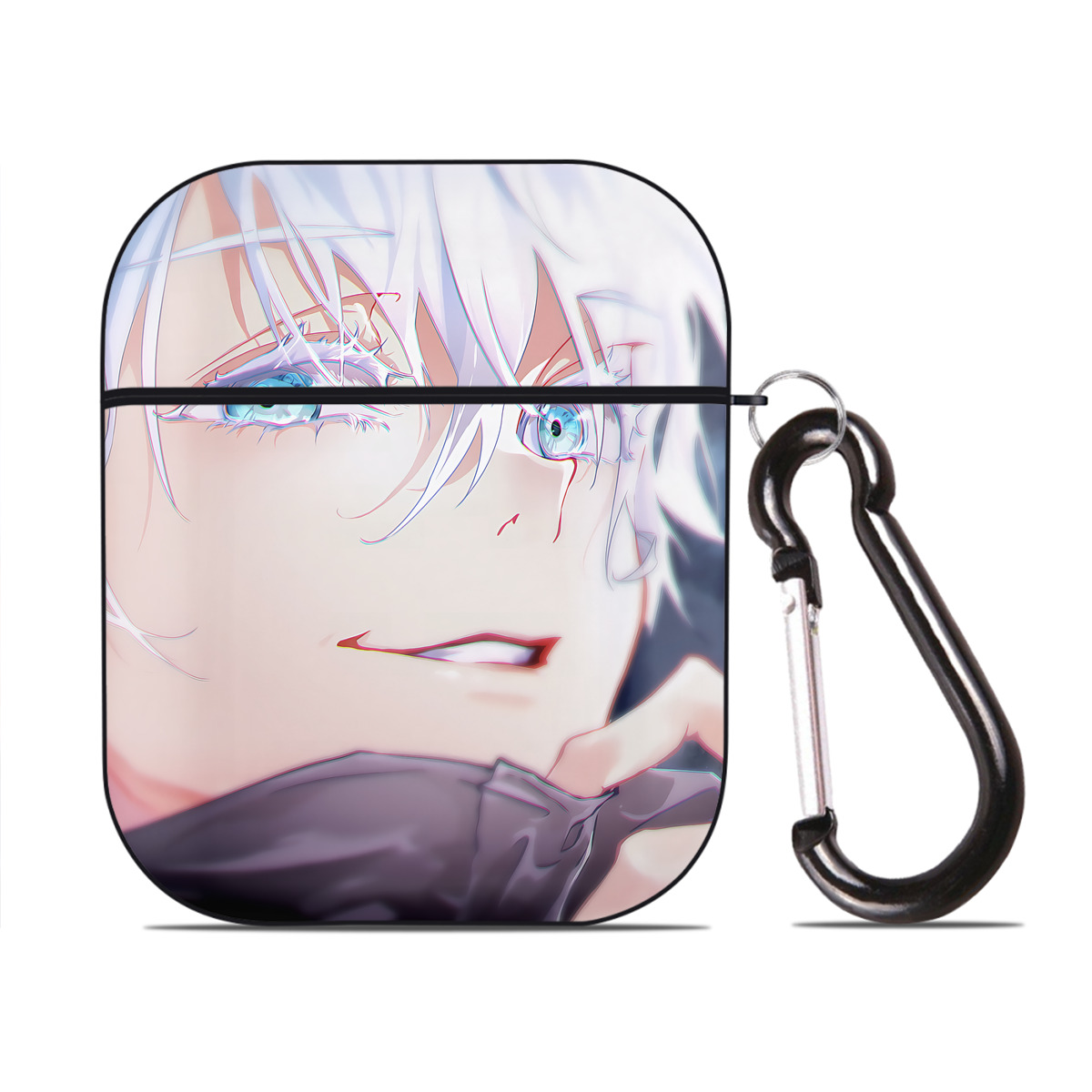 （画像用） 呪術廻戦 Jujutsu Kaisen AirPods 第2世代保護ケース ハードシェル ブラック 耐衝撃・防指紋・カラビナ付き