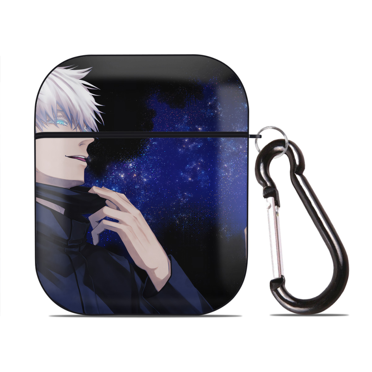（画像用） 呪術廻戦 Jujutsu Kaisen AirPods 第2世代保護ケース ハードシェル ブラック 耐衝撃・防指紋・カラビナ付き