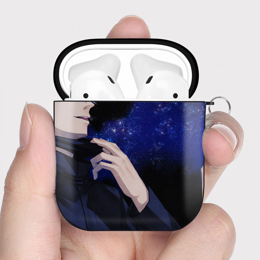 （画像用） 呪術廻戦 Jujutsu Kaisen AirPods 第2世代保護ケース ハードシェル ブラック 耐衝撃・防指紋・カラビナ付き