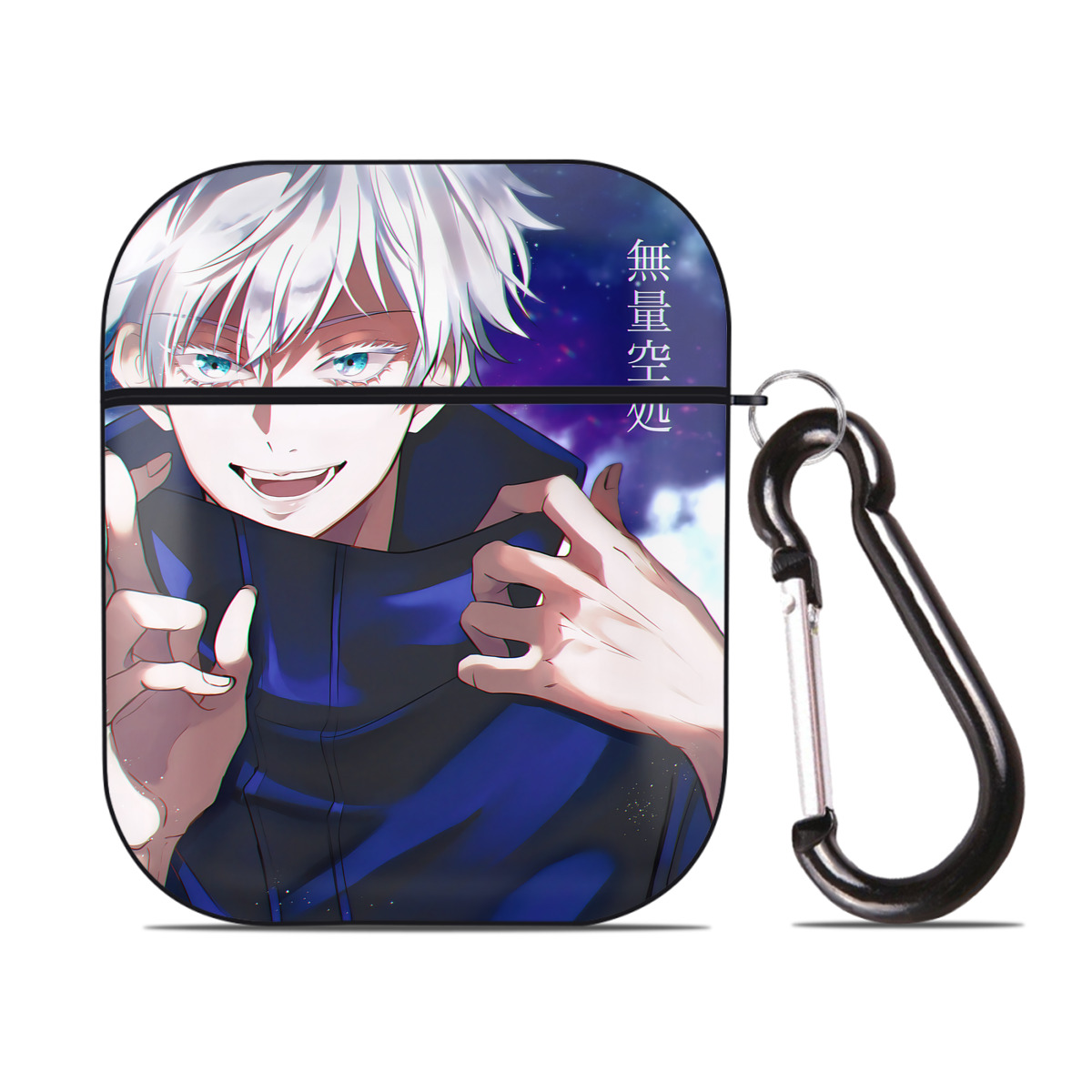 （画像用） 呪術廻戦 Jujutsu Kaisen AirPods 第2世代保護ケース ハードシェル ブラック 耐衝撃・防指紋・カラビナ付き