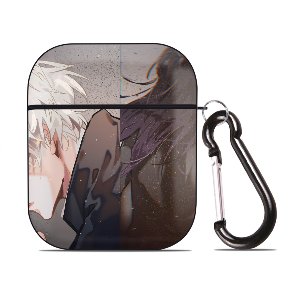 （画像用） 呪術廻戦 Jujutsu Kaisen AirPods 第2世代保護ケース ハードシェル ブラック 耐衝撃・防指紋・カラビナ付き