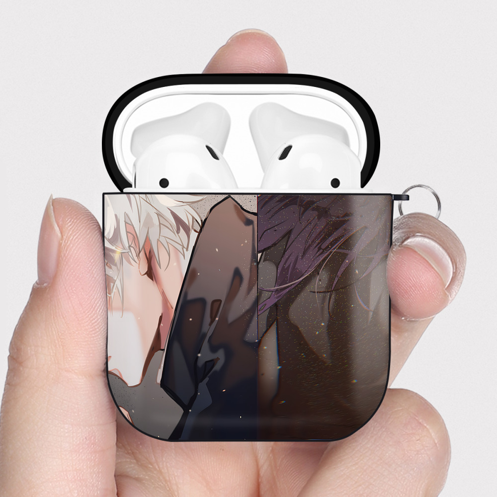 （画像用） 呪術廻戦 Jujutsu Kaisen AirPods 第2世代保護ケース ハードシェル ブラック 耐衝撃・防指紋・カラビナ付き