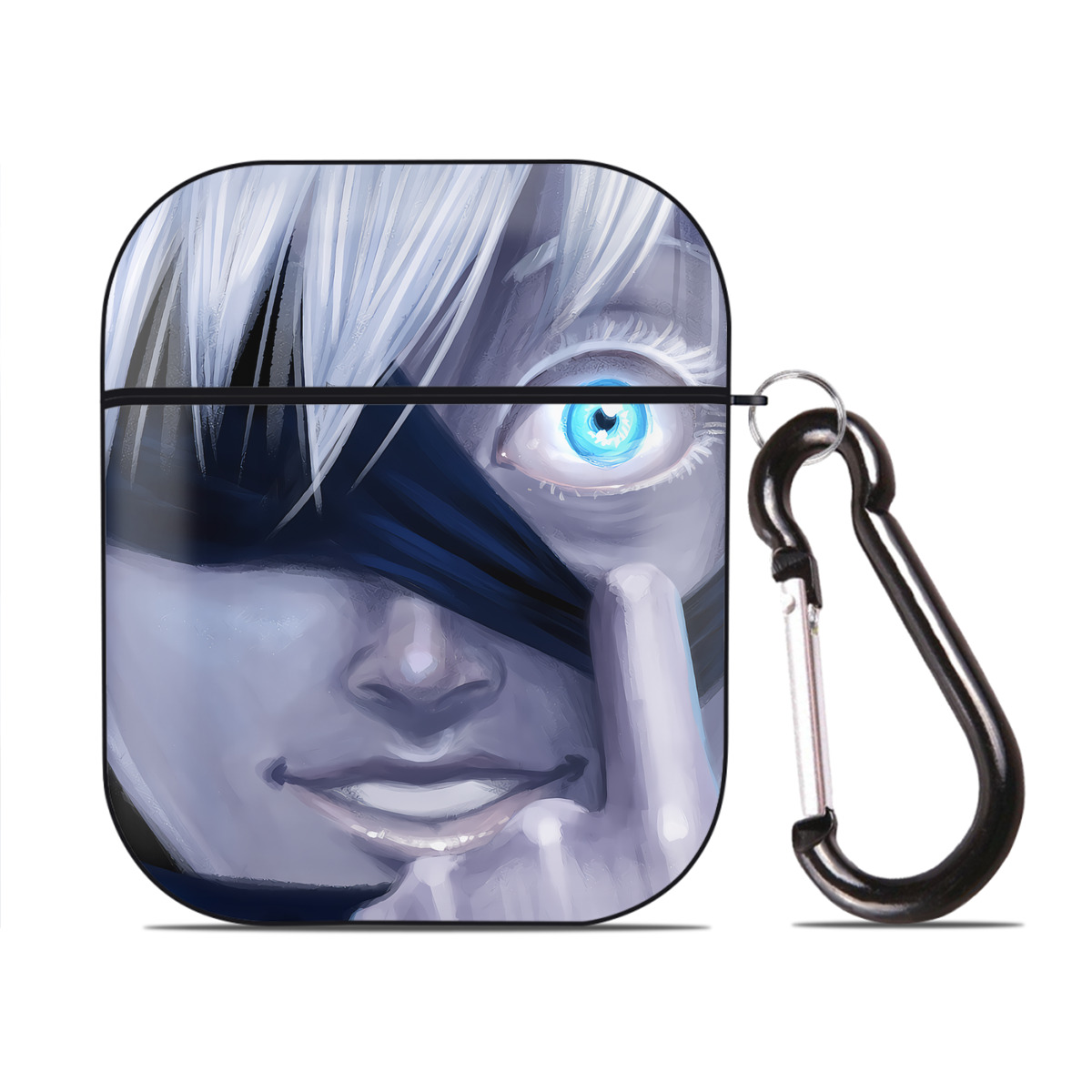 （画像用） 呪術廻戦 Jujutsu Kaisen AirPods 第2世代保護ケース ハードシェル ブラック 耐衝撃・防指紋・カラビナ付き