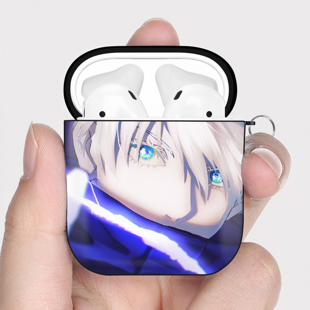 （画像用） 呪術廻戦 Jujutsu Kaisen AirPods 第2世代保護ケース ハードシェル ブラック 耐衝撃・防指紋・カラビナ付き