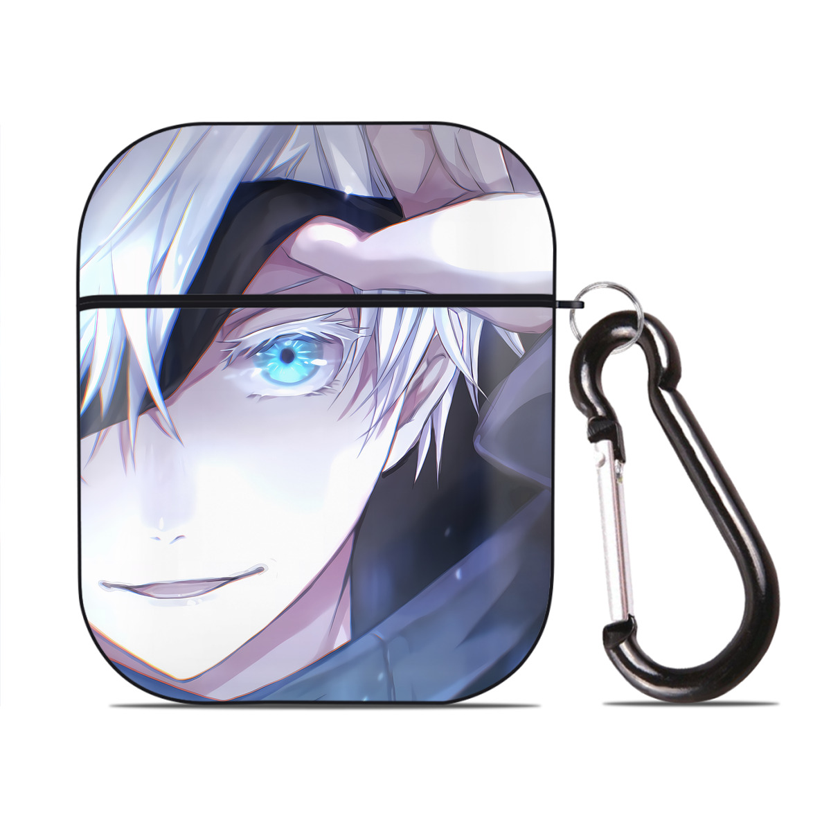 （画像用） 呪術廻戦 Jujutsu Kaisen AirPods 第2世代保護ケース ハードシェル ブラック 耐衝撃・防指紋・カラビナ付き