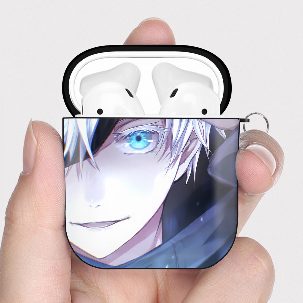 （画像用） 呪術廻戦 Jujutsu Kaisen AirPods 第2世代保護ケース ハードシェル ブラック 耐衝撃・防指紋・カラビナ付き