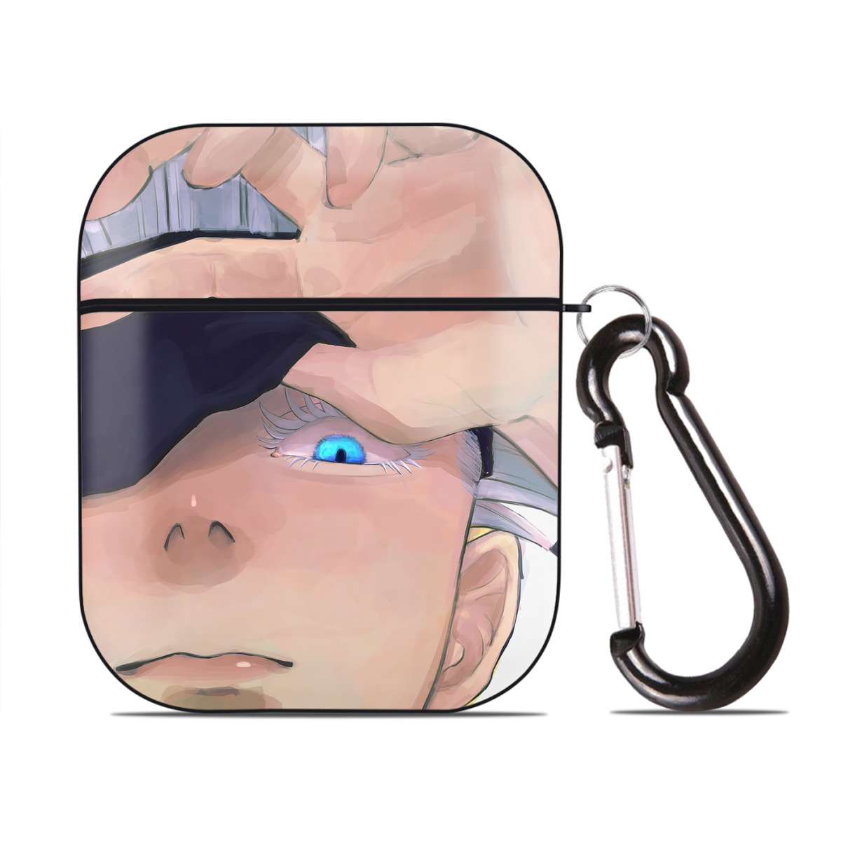 （画像用） 呪術廻戦 Jujutsu Kaisen AirPods 第2世代保護ケース ハードシェル ブラック 耐衝撃・防指紋・カラビナ付き