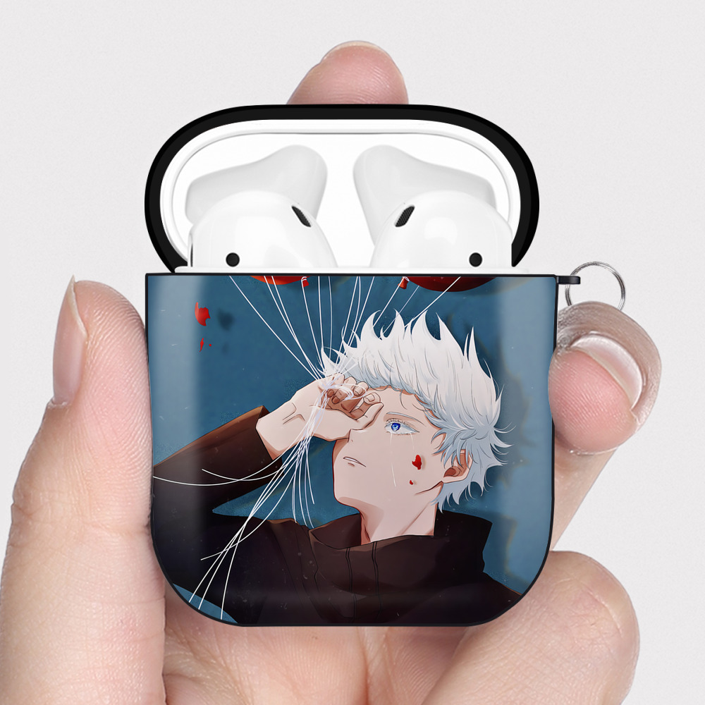 （画像用） 呪術廻戦 Jujutsu Kaisen AirPods 第2世代保護ケース ハードシェル ブラック 耐衝撃・防指紋・カラビナ付き