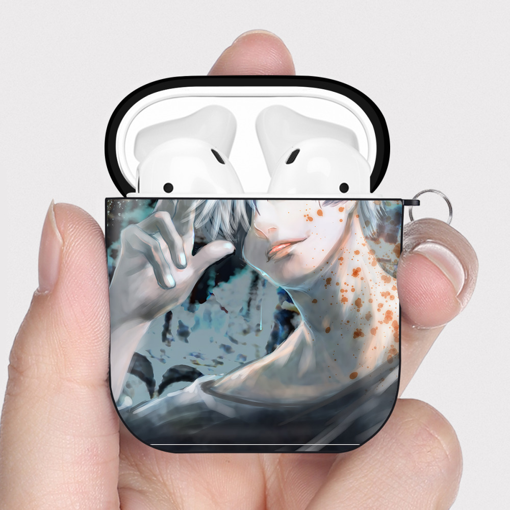 （画像用） 呪術廻戦 Jujutsu Kaisen AirPods 第2世代保護ケース ハードシェル ブラック 耐衝撃・防指紋・カラビナ付き