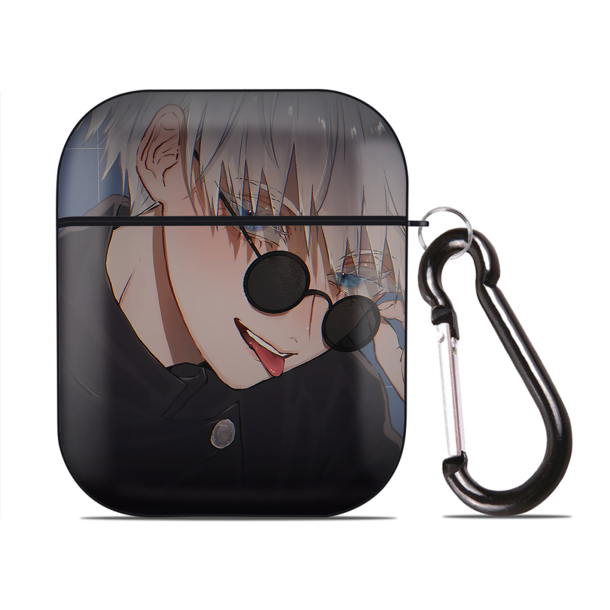 （画像用） 呪術廻戦 Jujutsu Kaisen AirPods 第2世代保護ケース ハードシェル ブラック 耐衝撃・防指紋・カラビナ付き