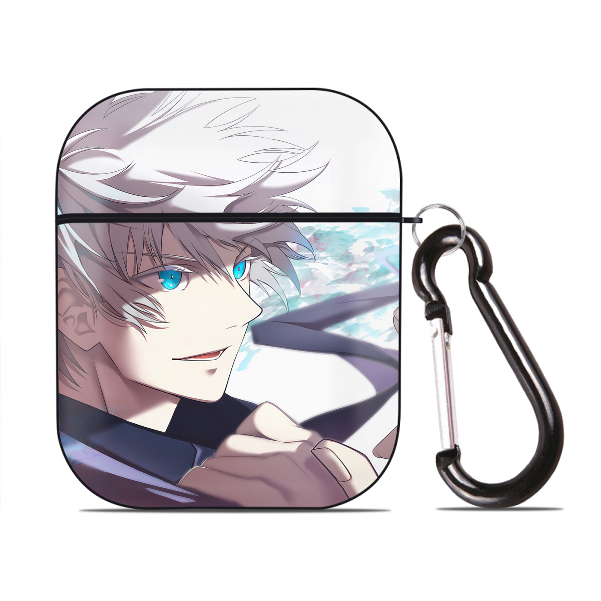 （画像用） 呪術廻戦 Jujutsu Kaisen AirPods 第2世代保護ケース ハードシェル ブラック 耐衝撃・防指紋・カラビナ付き