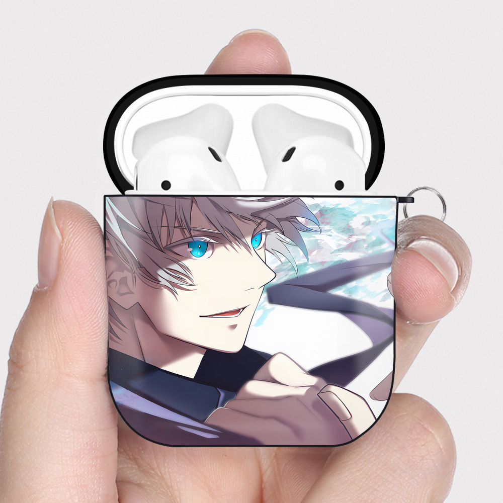 （画像用） 呪術廻戦 Jujutsu Kaisen AirPods 第2世代保護ケース ハードシェル ブラック 耐衝撃・防指紋・カラビナ付き