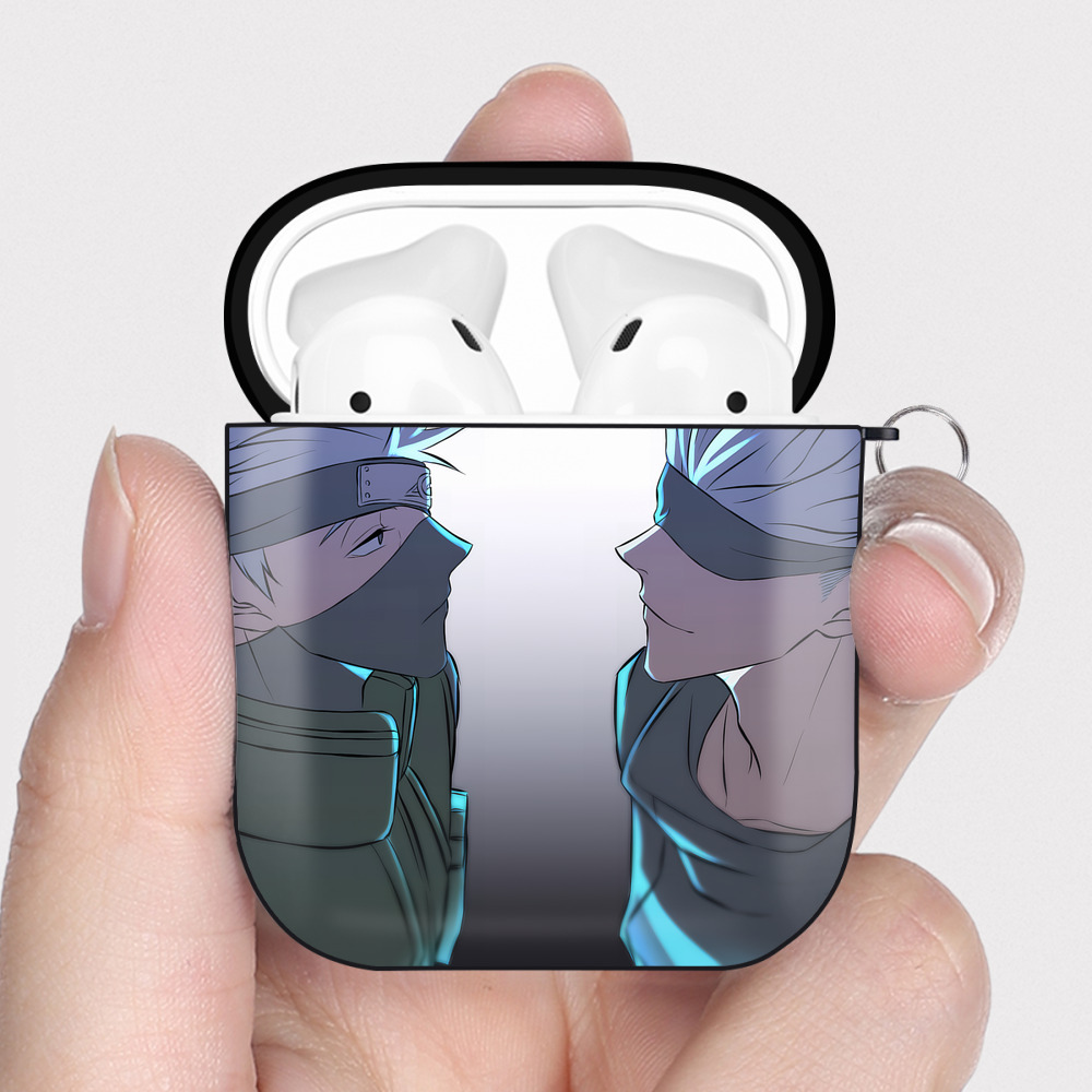 （画像用） 呪術廻戦 Jujutsu Kaisen AirPods 第2世代保護ケース ハードシェル ブラック 耐衝撃・防指紋・カラビナ付き