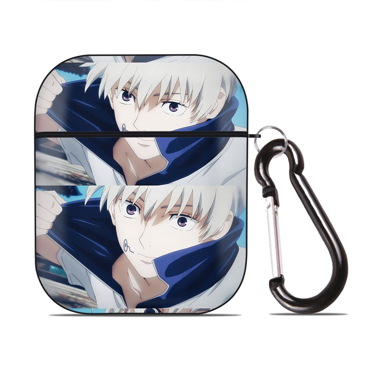 （画像用） 呪術廻戦 Jujutsu Kaisen AirPods 第2世代保護ケース ハードシェル ブラック 耐衝撃・防指紋・カラビナ付き
