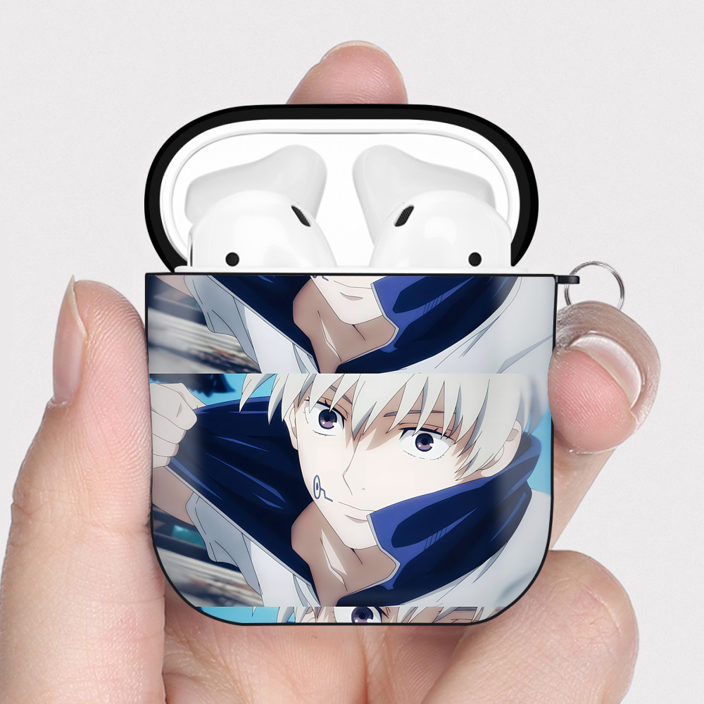 （画像用） 呪術廻戦 Jujutsu Kaisen AirPods 第2世代保護ケース ハードシェル ブラック 耐衝撃・防指紋・カラビナ付き