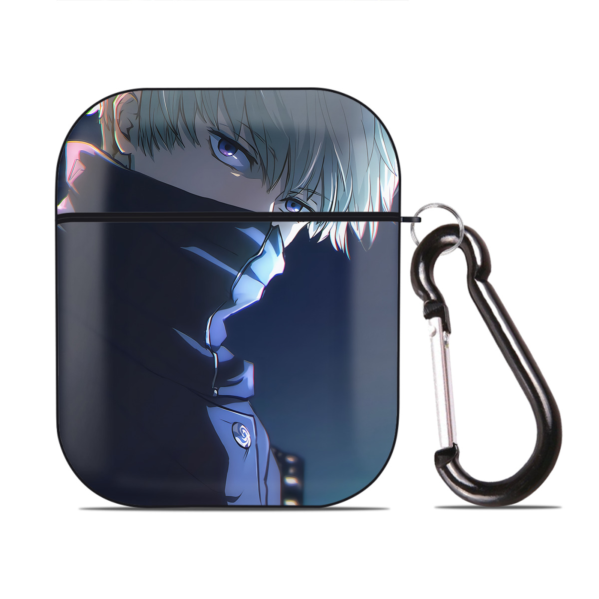 （画像用） 呪術廻戦 Jujutsu Kaisen AirPods 第2世代保護ケース ハードシェル ブラック 耐衝撃・防指紋・カラビナ付き