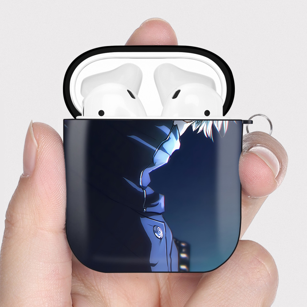 （画像用） 呪術廻戦 Jujutsu Kaisen AirPods 第2世代保護ケース ハードシェル ブラック 耐衝撃・防指紋・カラビナ付き