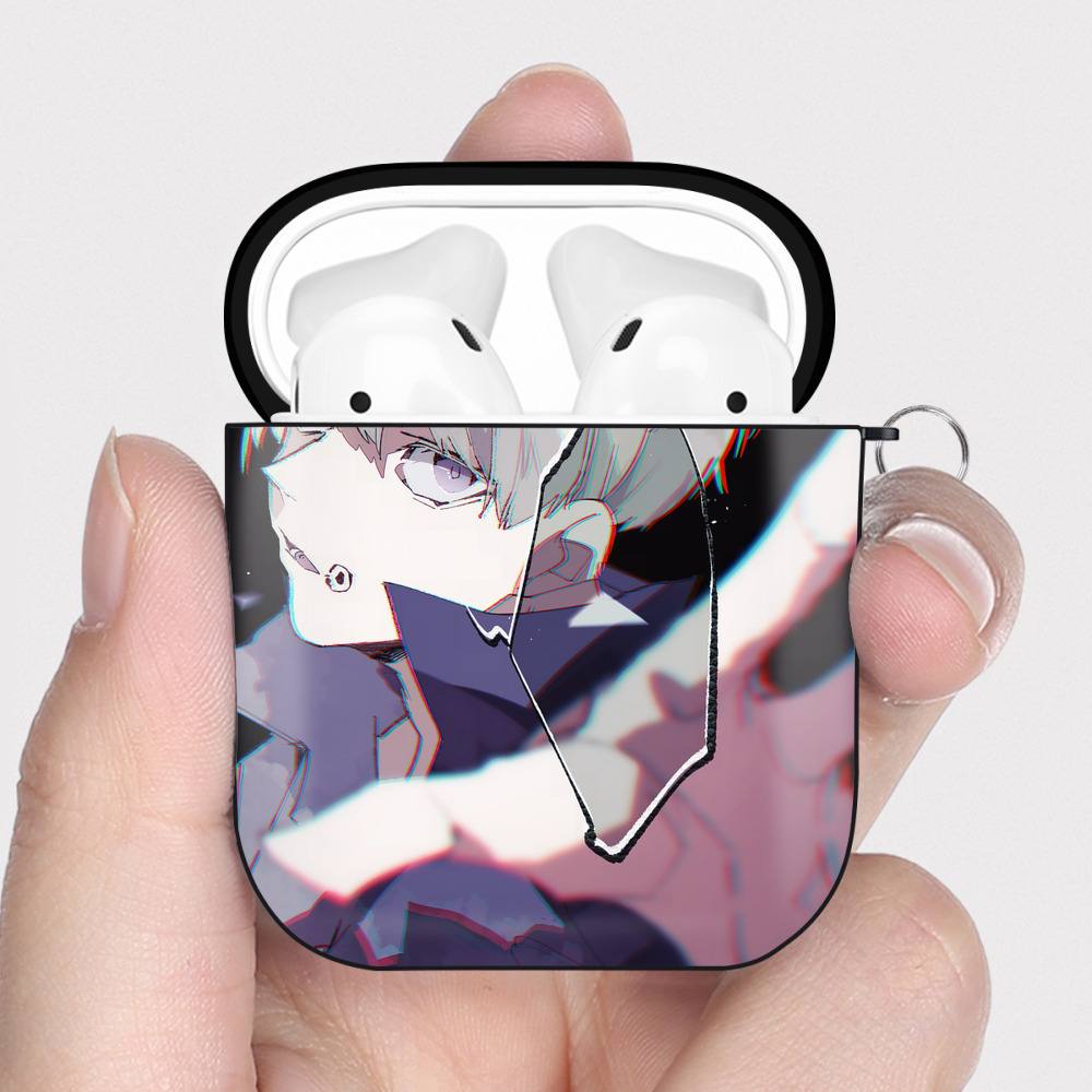 （画像用） 呪術廻戦 Jujutsu Kaisen AirPods 第2世代保護ケース ハードシェル ブラック 耐衝撃・防指紋・カラビナ付き