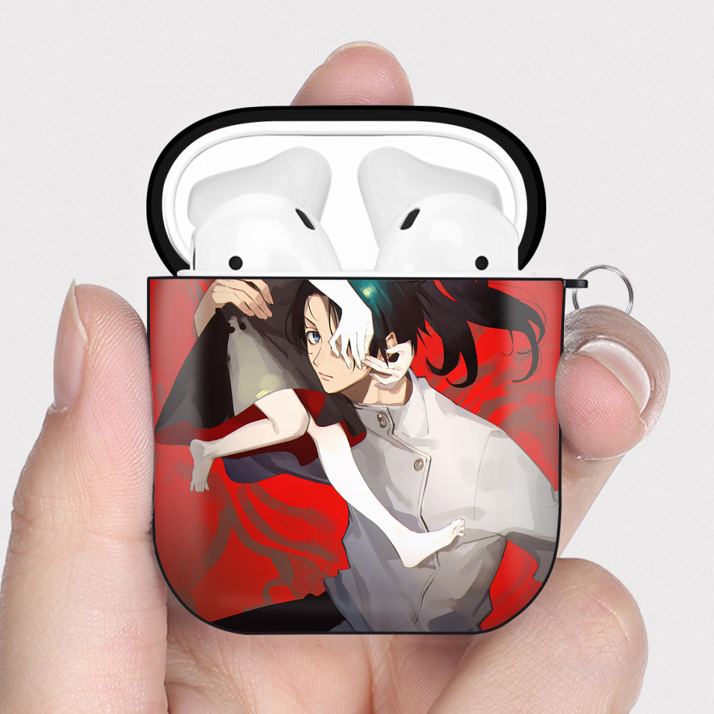 （画像用） 呪術廻戦 Jujutsu Kaisen AirPods 第2世代保護ケース ハードシェル ブラック 耐衝撃・防指紋・カラビナ付き