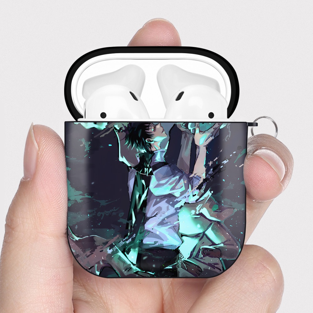 （画像用） 呪術廻戦 Jujutsu Kaisen AirPods 第2世代保護ケース ハードシェル ブラック 耐衝撃・防指紋・カラビナ付き