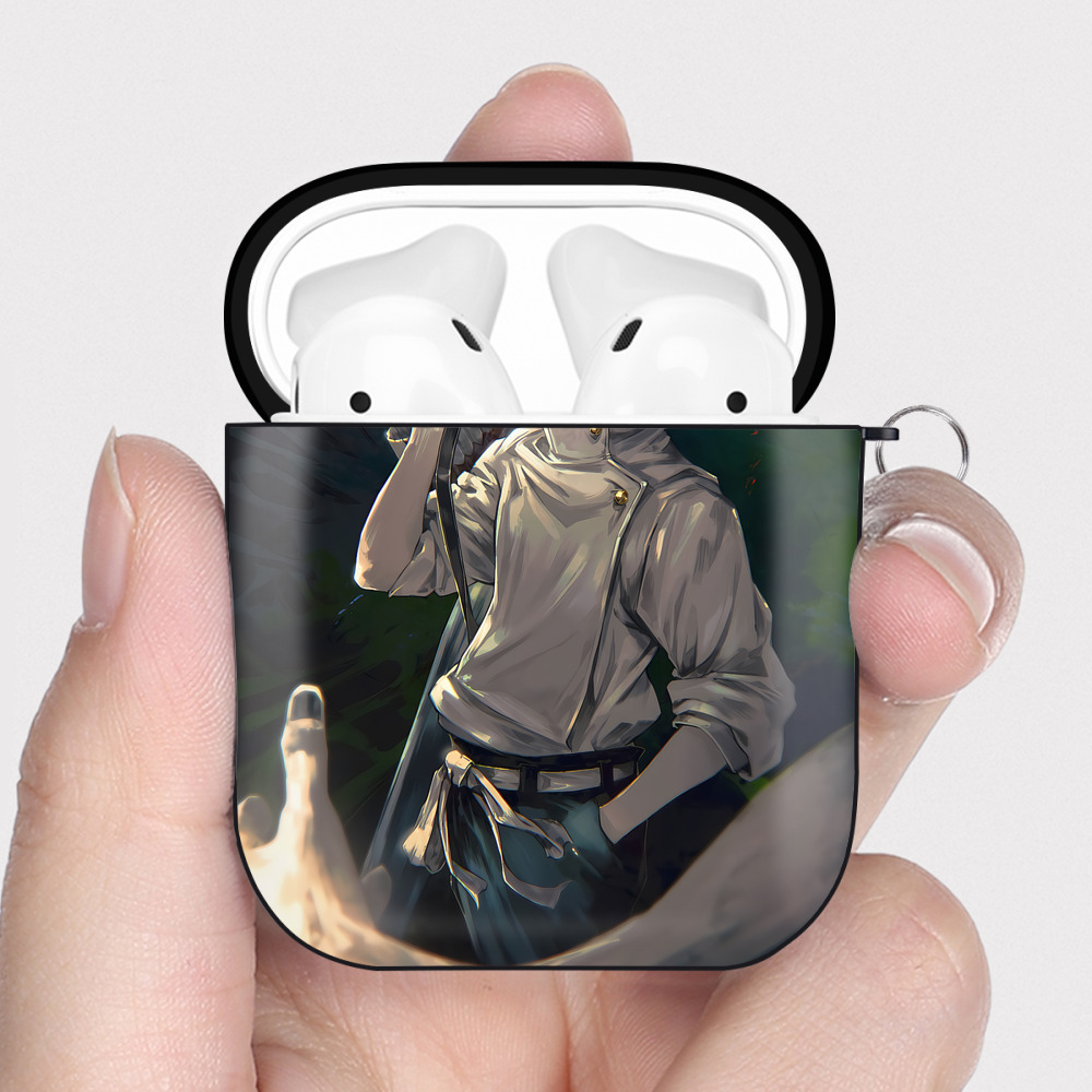 （画像用） 呪術廻戦 Jujutsu Kaisen AirPods 第2世代保護ケース ハードシェル ブラック 耐衝撃・防指紋・カラビナ付き