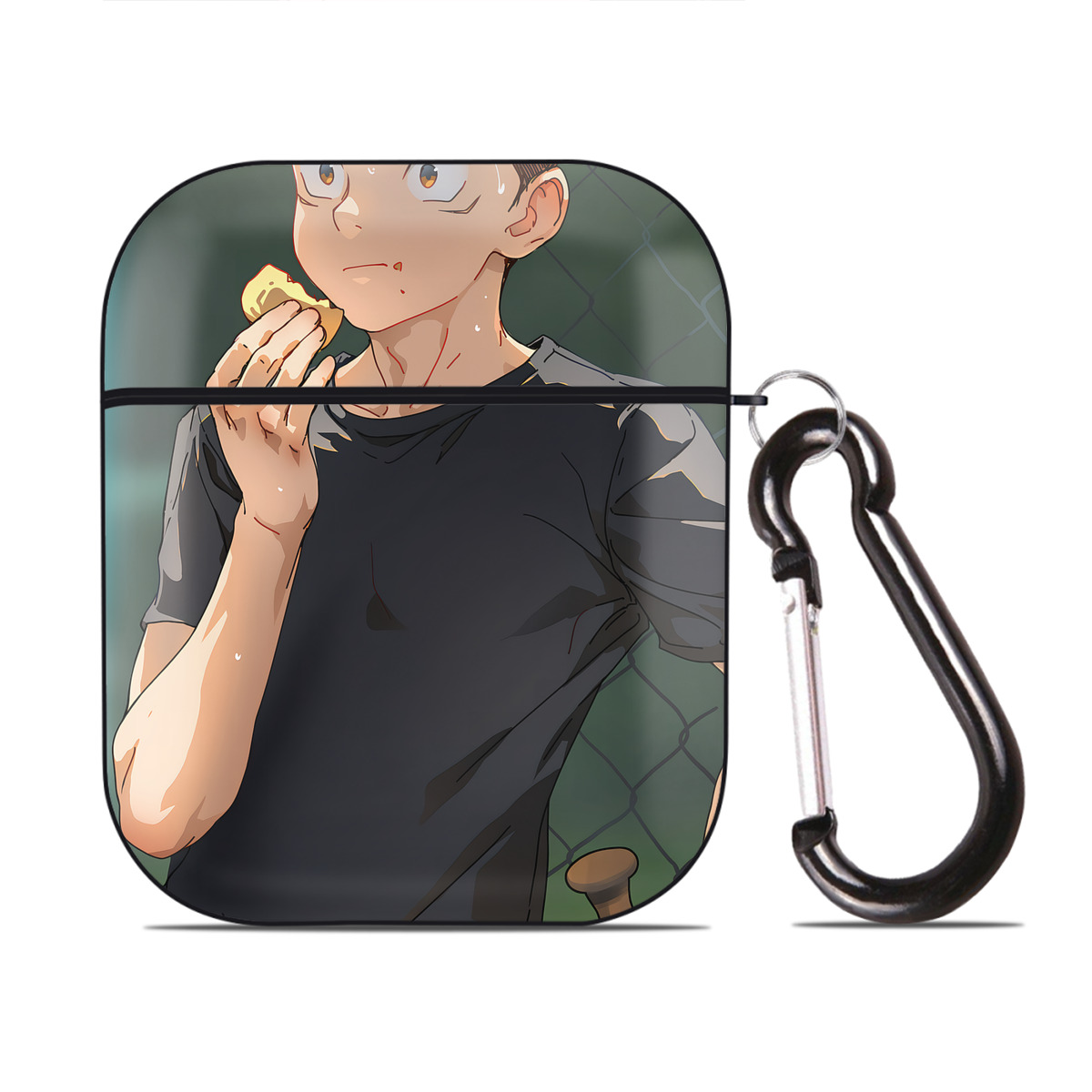 （画像用） 呪術廻戦 Jujutsu Kaisen AirPods 第2世代保護ケース ハードシェル ブラック 耐衝撃・防指紋・カラビナ付き