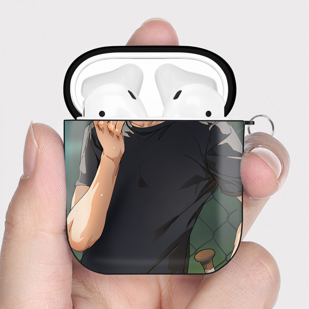 （画像用） 呪術廻戦 Jujutsu Kaisen AirPods 第2世代保護ケース ハードシェル ブラック 耐衝撃・防指紋・カラビナ付き