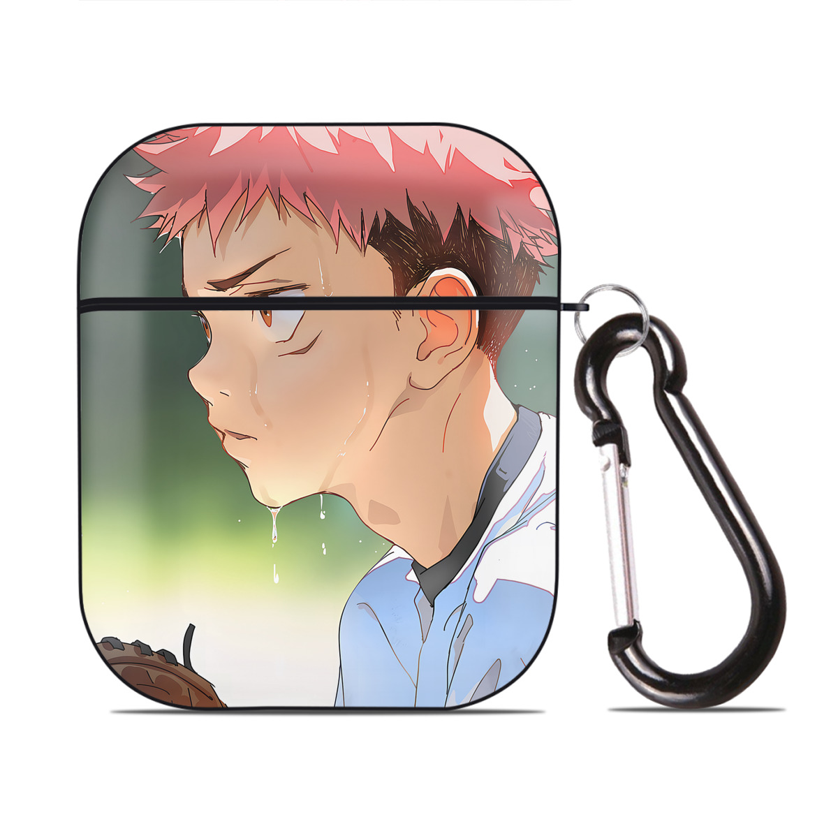 （画像用） 呪術廻戦 Jujutsu Kaisen AirPods 第2世代保護ケース ハードシェル ブラック 耐衝撃・防指紋・カラビナ付き