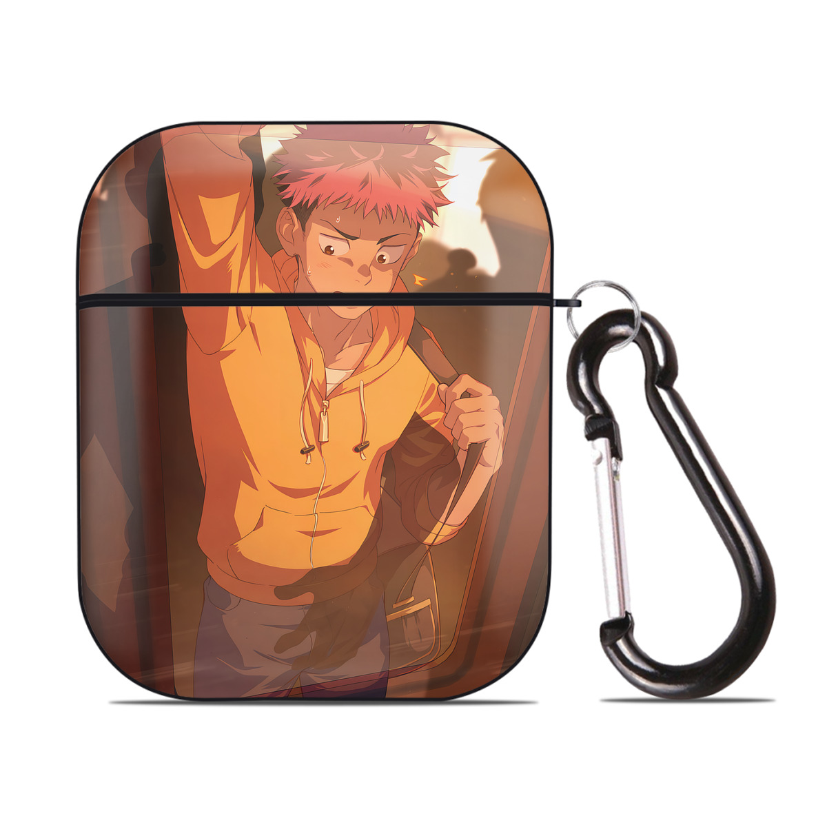 （画像用） 呪術廻戦 Jujutsu Kaisen AirPods 第2世代保護ケース ハードシェル ブラック 耐衝撃・防指紋・カラビナ付き