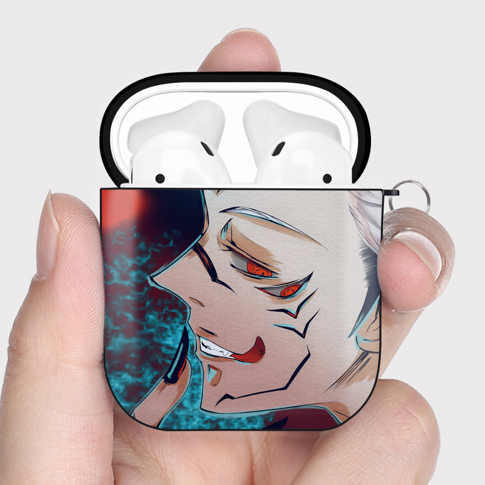 （画像用） 呪術廻戦 Jujutsu Kaisen AirPods 第2世代保護ケース ハードシェル ブラック 耐衝撃・防指紋・カラビナ付き