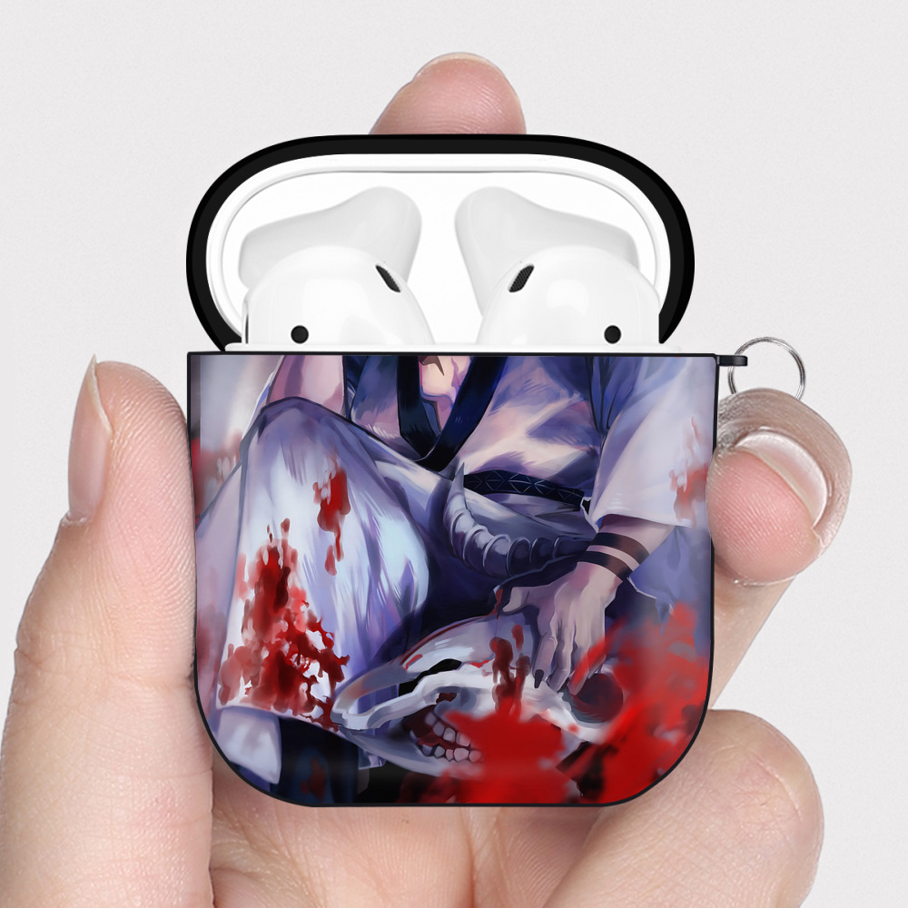 （画像用） 呪術廻戦 Jujutsu Kaisen AirPods 第2世代保護ケース ハードシェル ブラック 耐衝撃・防指紋・カラビナ付き