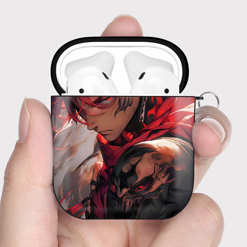 （画像用） 呪術廻戦 Jujutsu Kaisen AirPods 第2世代保護ケース ハードシェル ブラック 耐衝撃・防指紋・カラビナ付き
