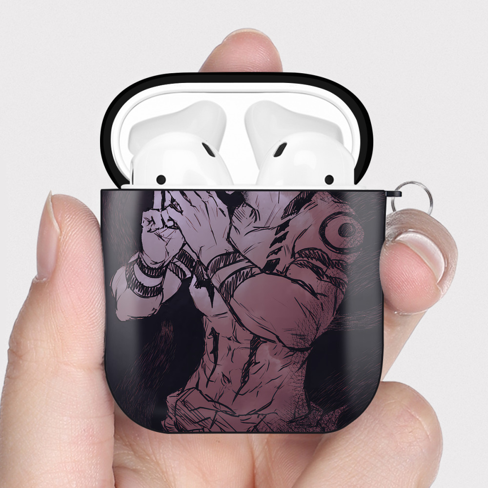 （画像用） 呪術廻戦 Jujutsu Kaisen AirPods 第2世代保護ケース ハードシェル ブラック 耐衝撃・防指紋・カラビナ付き