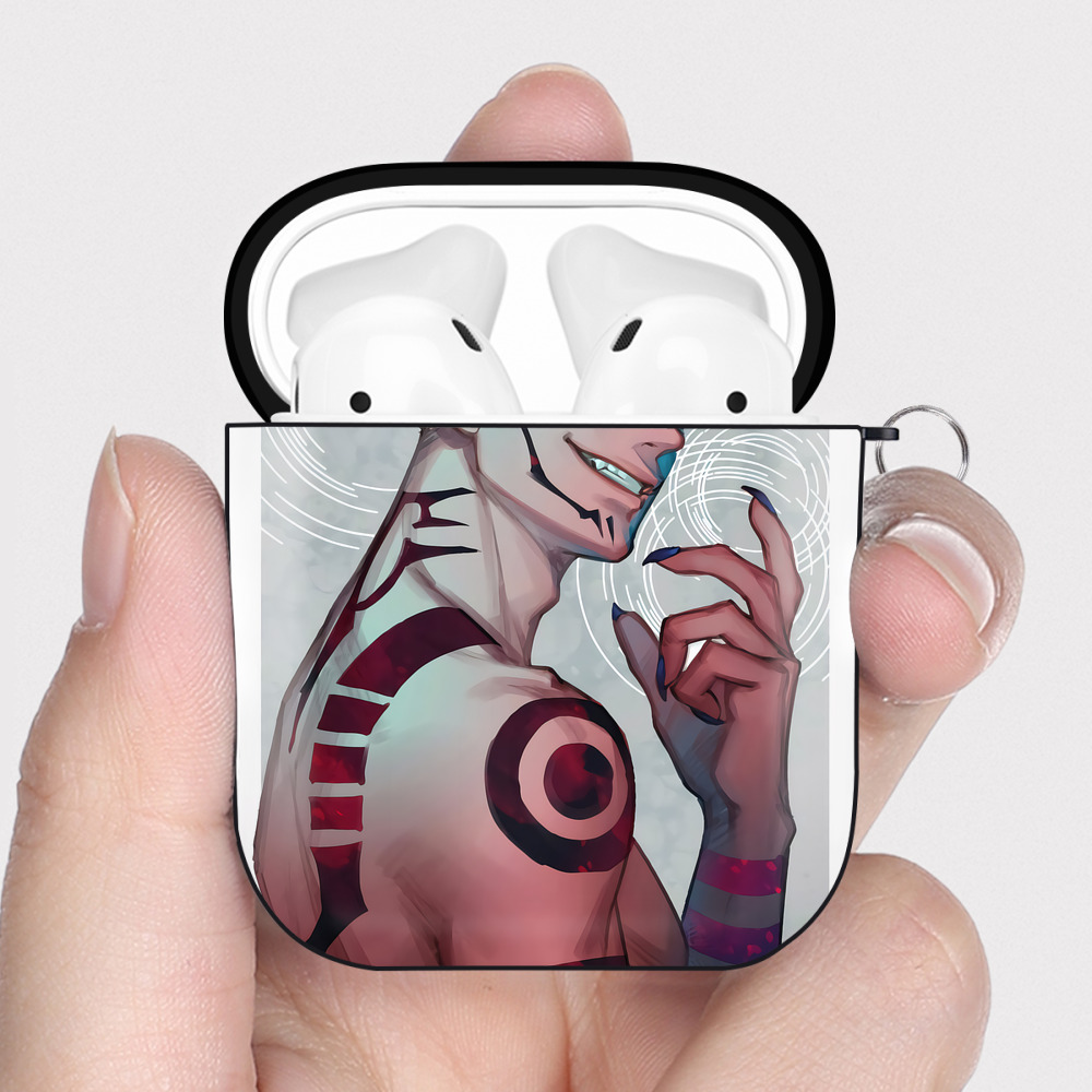 （画像用） 呪術廻戦 Jujutsu Kaisen AirPods 第2世代保護ケース ハードシェル ブラック 耐衝撃・防指紋・カラビナ付き