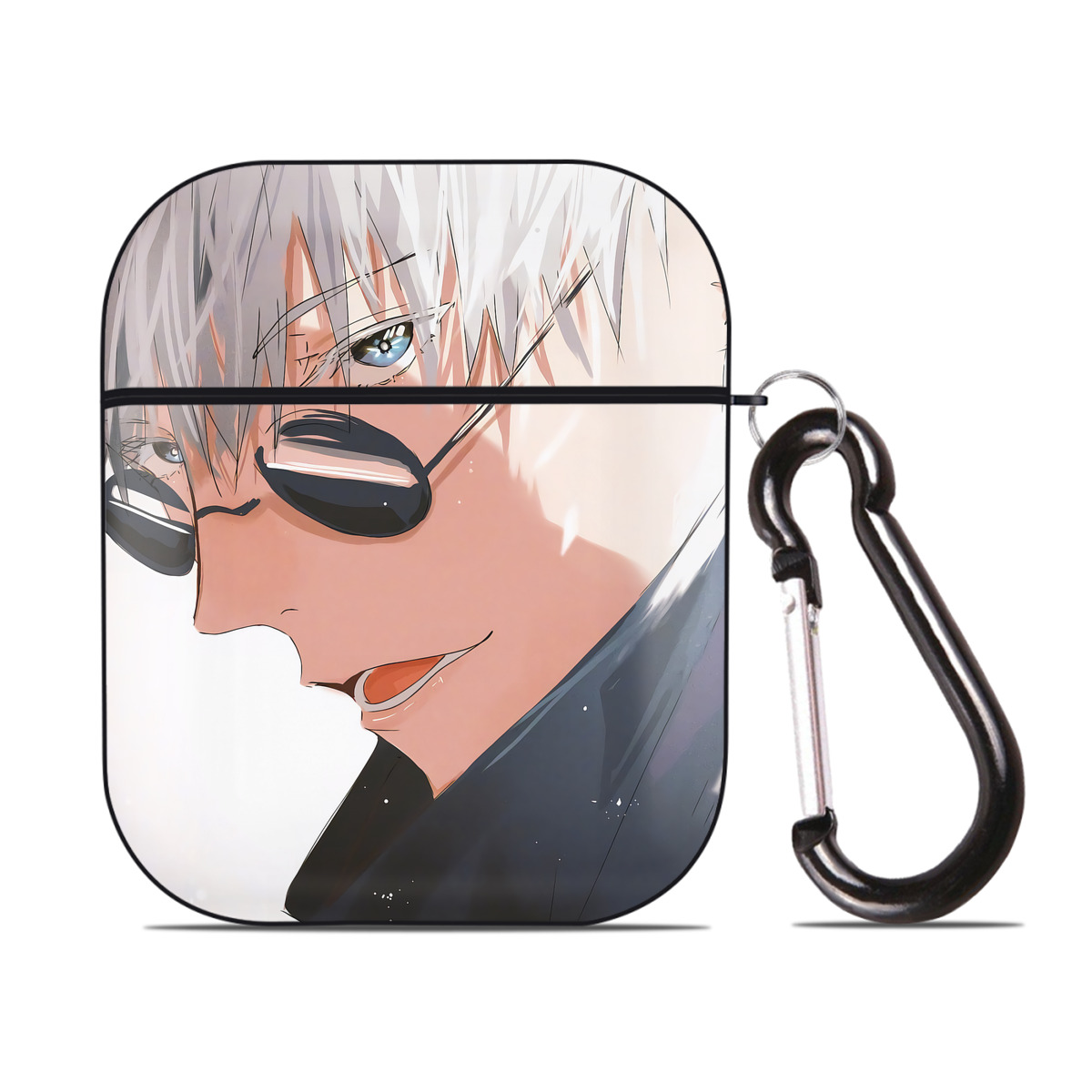（画像用） 呪術廻戦 Jujutsu Kaisen AirPods 第2世代保護ケース ハードシェル ブラック 耐衝撃・防指紋・カラビナ付き