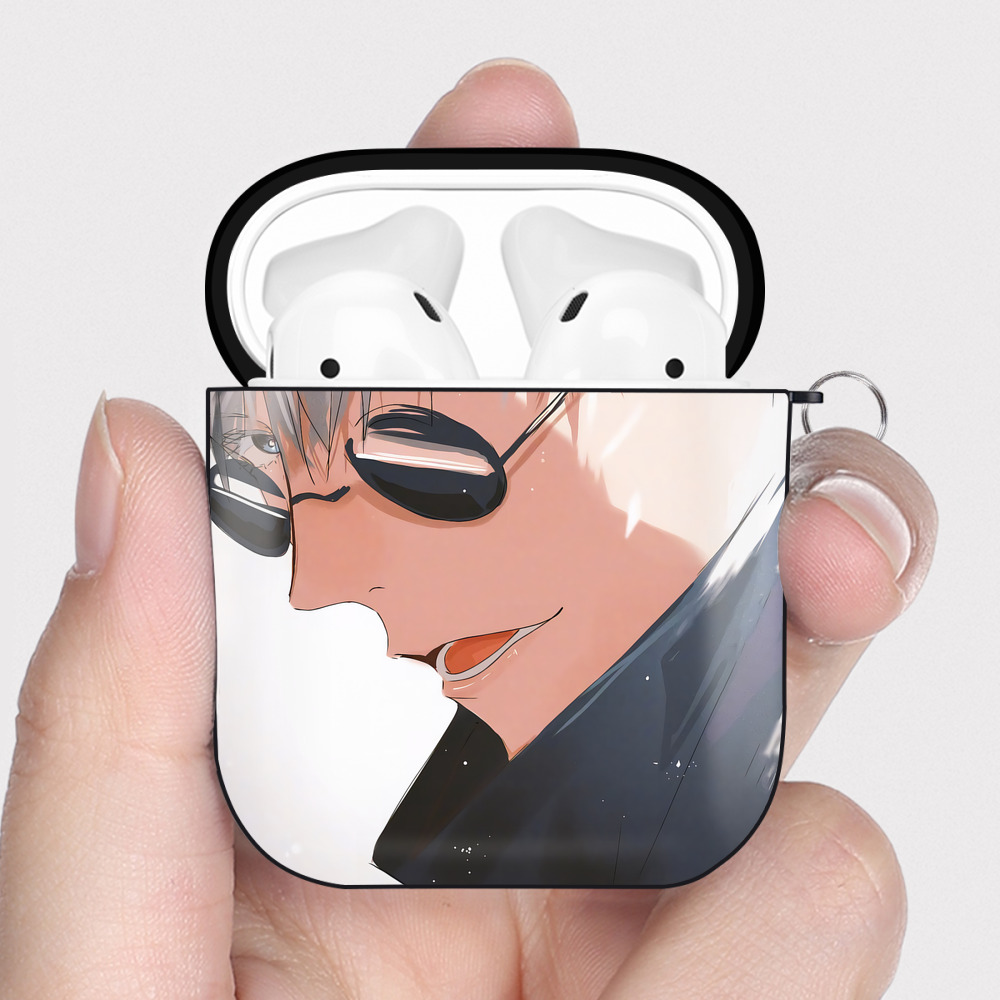 （画像用） 呪術廻戦 Jujutsu Kaisen AirPods 第2世代保護ケース ハードシェル ブラック 耐衝撃・防指紋・カラビナ付き