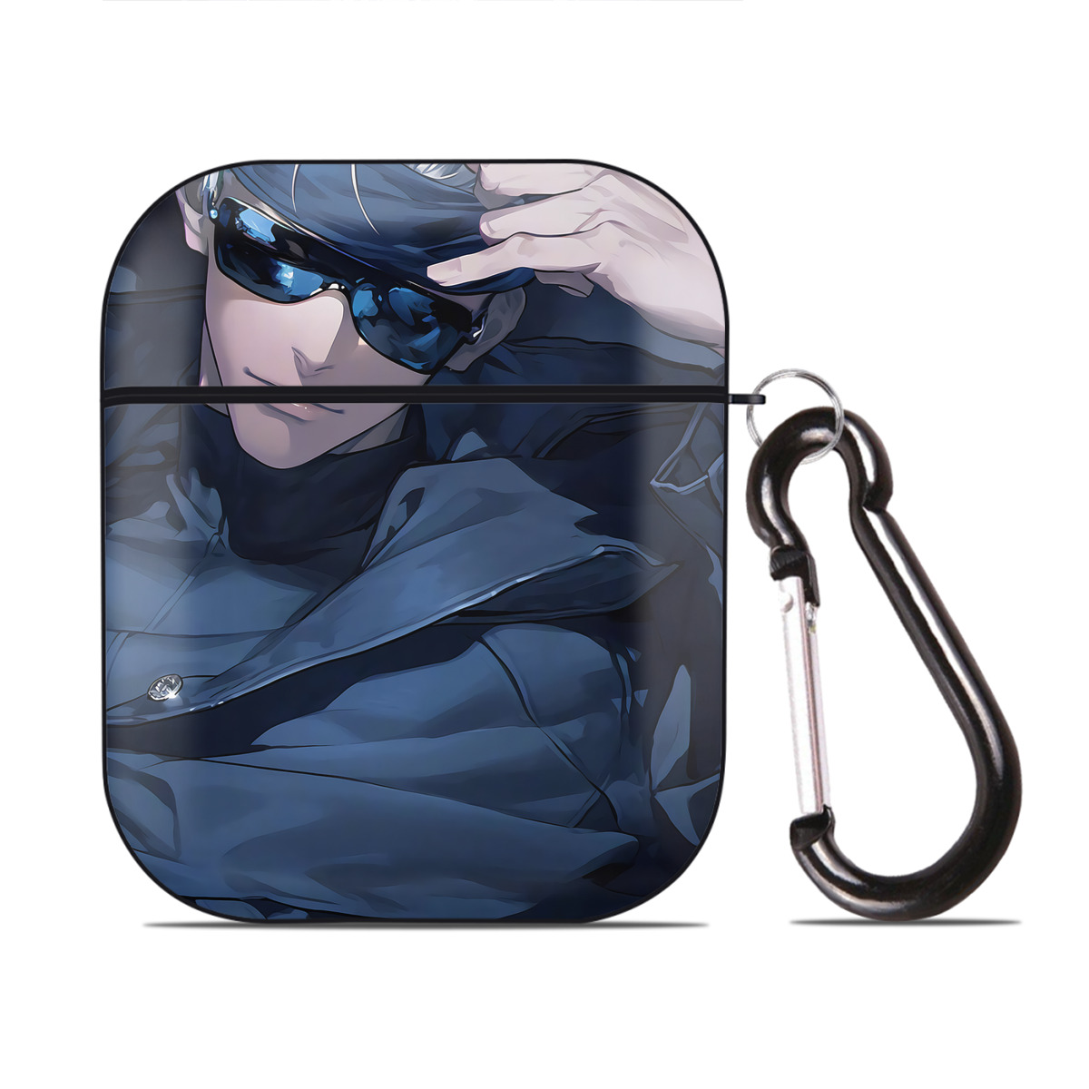 （画像用） 呪術廻戦 Jujutsu Kaisen AirPods 第2世代保護ケース ハードシェル ブラック 耐衝撃・防指紋・カラビナ付き