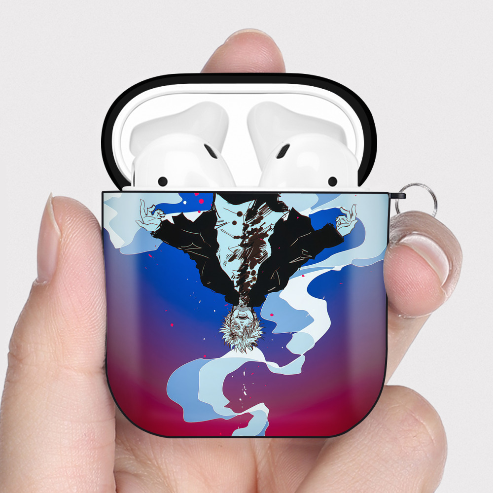（画像用） 呪術廻戦 Jujutsu Kaisen AirPods 第2世代保護ケース ハードシェル ブラック 耐衝撃・防指紋・カラビナ付き