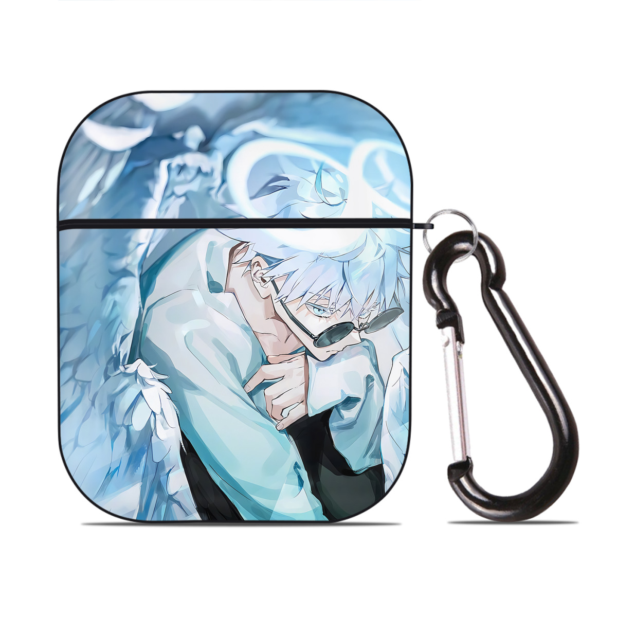 （画像用） 呪術廻戦 Jujutsu Kaisen AirPods 第2世代保護ケース ハードシェル ブラック 耐衝撃・防指紋・カラビナ付き