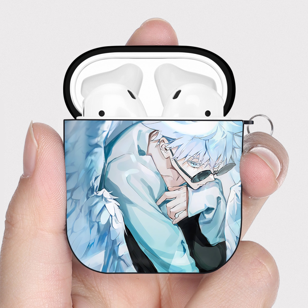 （画像用） 呪術廻戦 Jujutsu Kaisen AirPods 第2世代保護ケース ハードシェル ブラック 耐衝撃・防指紋・カラビナ付き