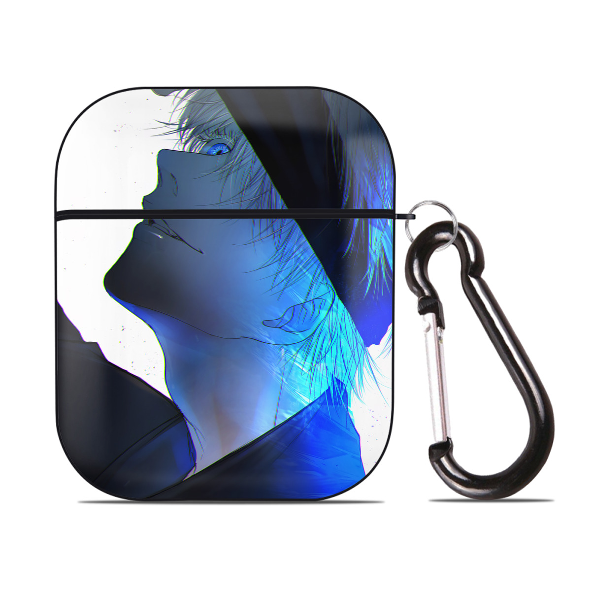 （画像用） 呪術廻戦 Jujutsu Kaisen AirPods 第2世代保護ケース ハードシェル ブラック 耐衝撃・防指紋・カラビナ付き