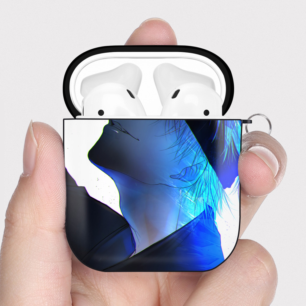 （画像用） 呪術廻戦 Jujutsu Kaisen AirPods 第2世代保護ケース ハードシェル ブラック 耐衝撃・防指紋・カラビナ付き