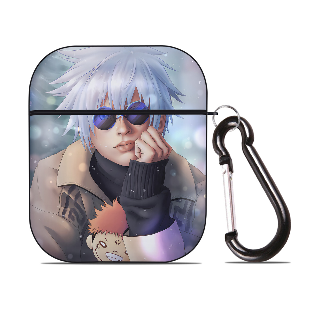 （画像用） 呪術廻戦 Jujutsu Kaisen AirPods 第2世代保護ケース ハードシェル ブラック 耐衝撃・防指紋・カラビナ付き