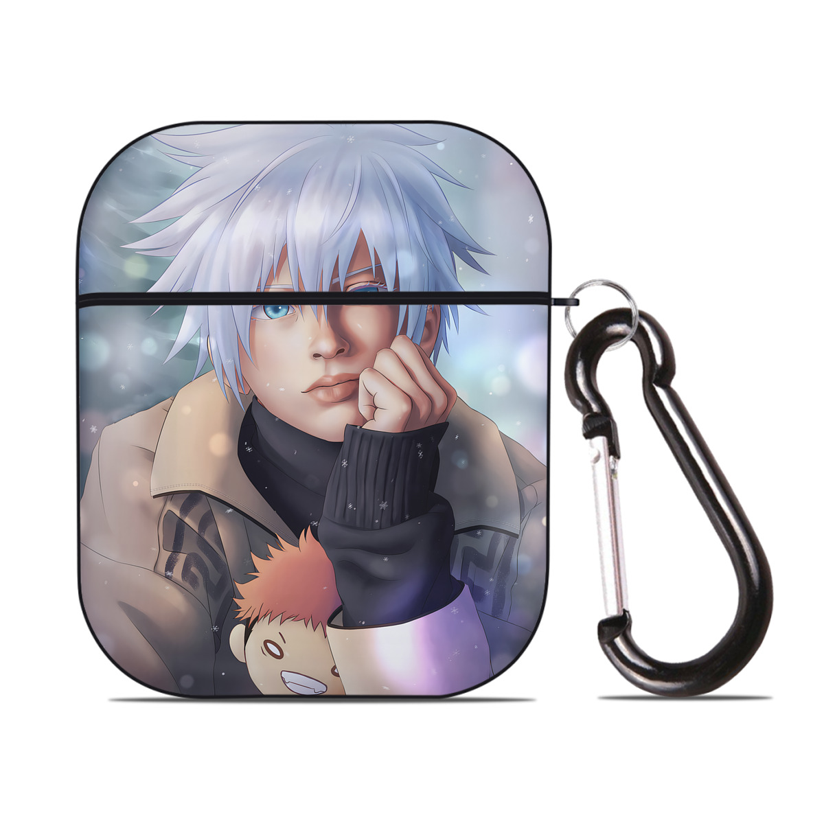 （画像用） 呪術廻戦 Jujutsu Kaisen AirPods 第2世代保護ケース ハードシェル ブラック 耐衝撃・防指紋・カラビナ付き