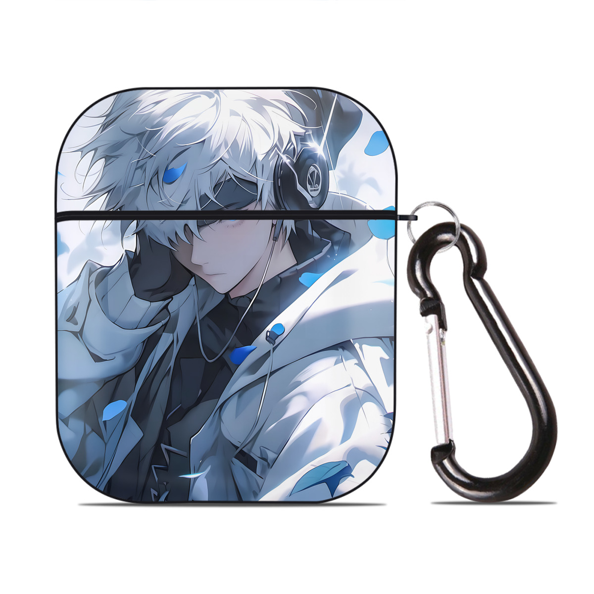 （画像用） 呪術廻戦 Jujutsu Kaisen AirPods 第2世代保護ケース ハードシェル ブラック 耐衝撃・防指紋・カラビナ付き