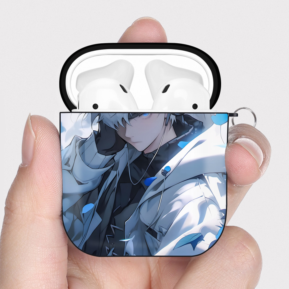 （画像用） 呪術廻戦 Jujutsu Kaisen AirPods 第2世代保護ケース ハードシェル ブラック 耐衝撃・防指紋・カラビナ付き