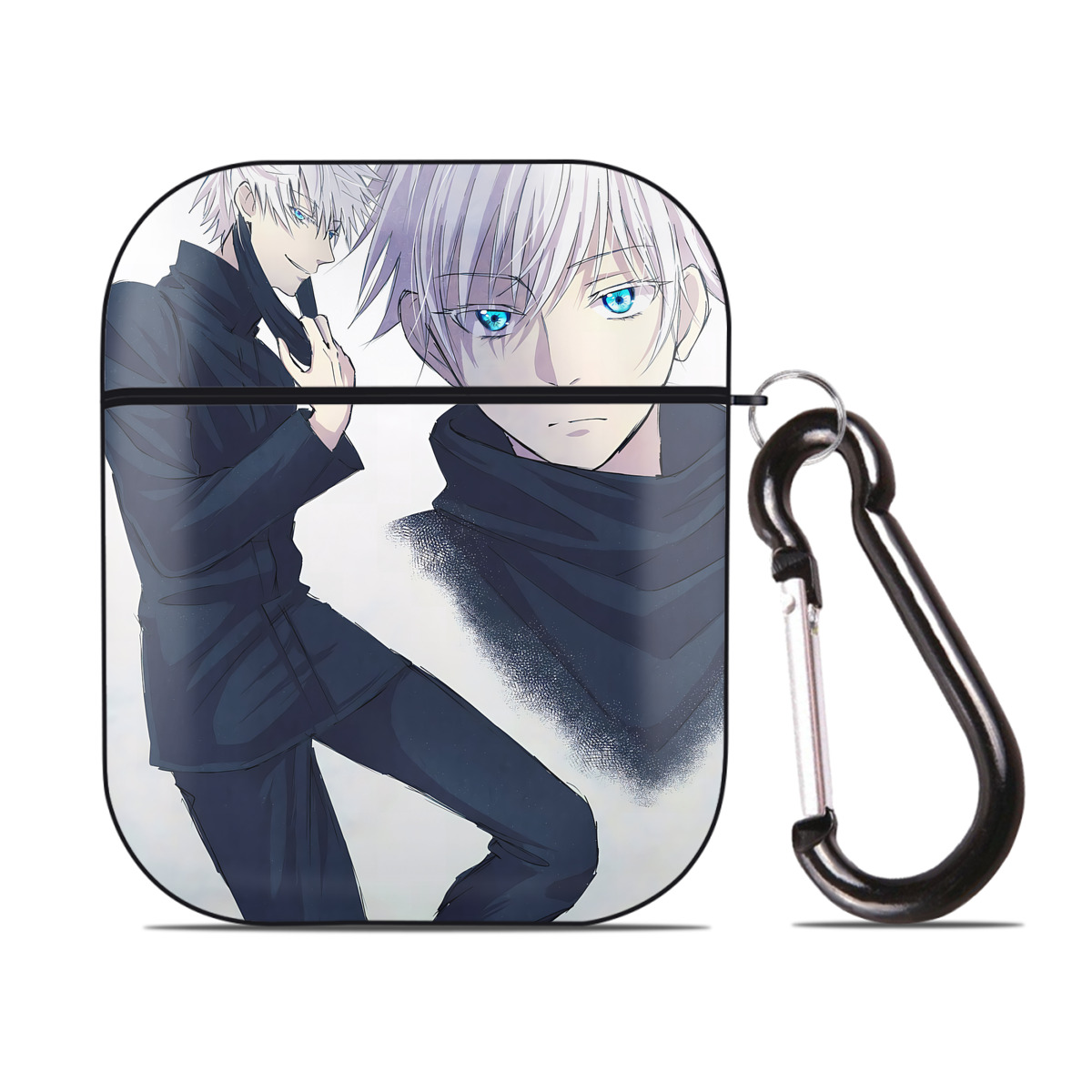 （画像用） 呪術廻戦 Jujutsu Kaisen AirPods 第2世代保護ケース ハードシェル ブラック 耐衝撃・防指紋・カラビナ付き