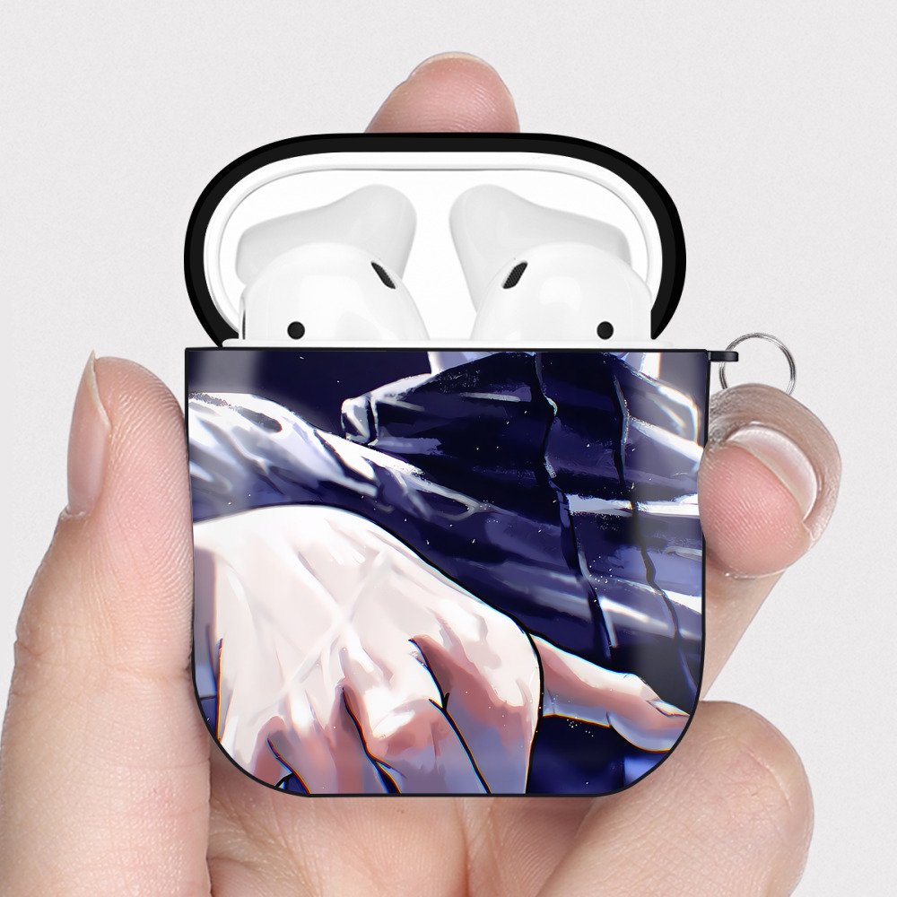 （画像用） 呪術廻戦 Jujutsu Kaisen AirPods 第2世代保護ケース ハードシェル ブラック 耐衝撃・防指紋・カラビナ付き